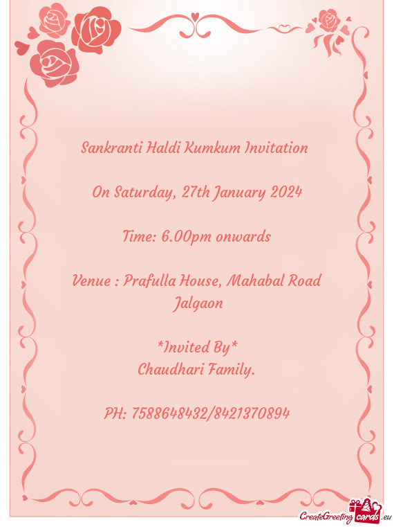 Venue : Prafulla House, Mahabal Road