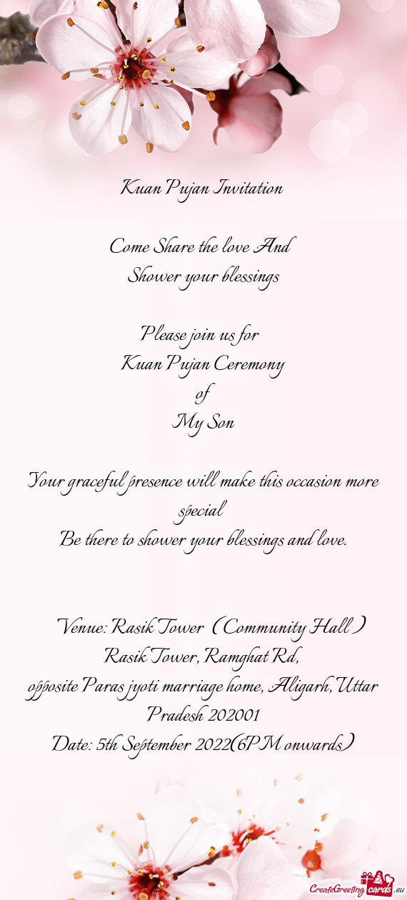 Venue: Rasik Tower ( Community Hall )