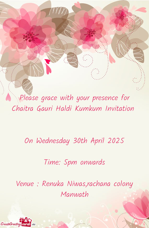 Venue : Renuka Niwas,rachana colony Manwath