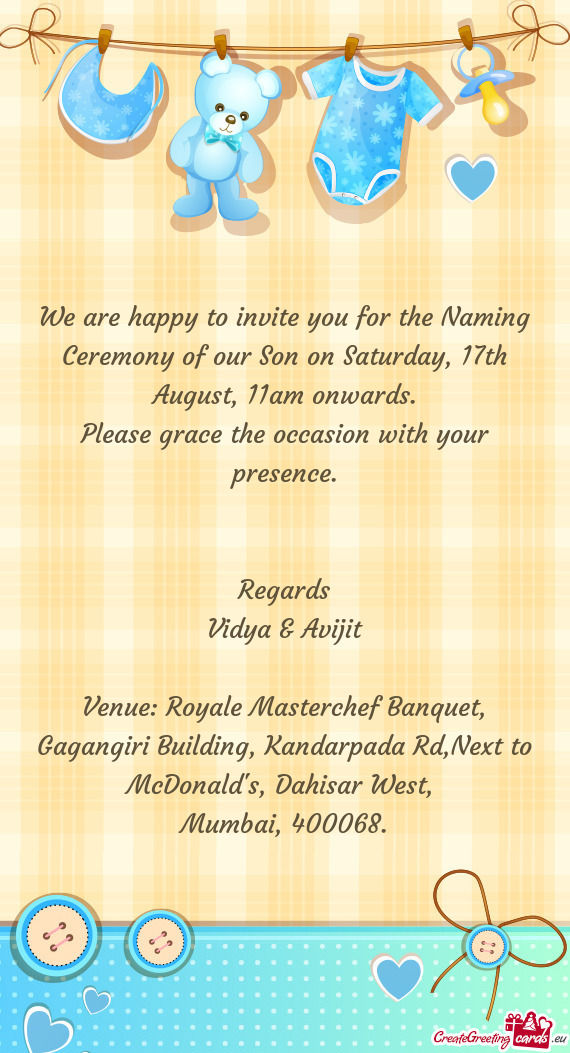 Venue: Royale Masterchef Banquet, Gagangiri Building, Kandarpada Rd,Next to McDonald