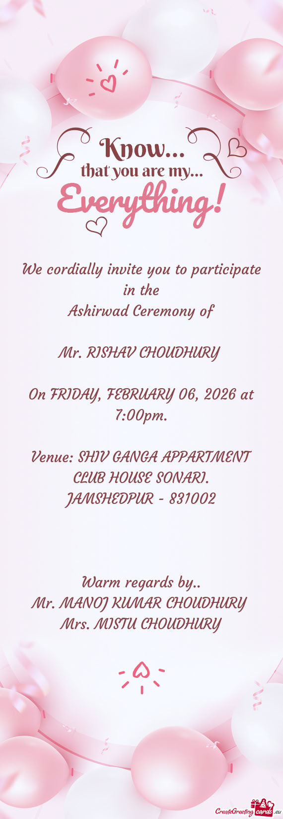 Venue: SHIV GANGA APPARTMENT CLUB HOUSE SONARI