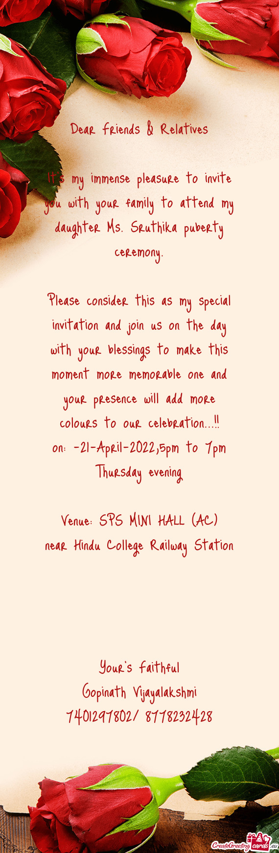 Venue: SPS MINI HALL (AC)