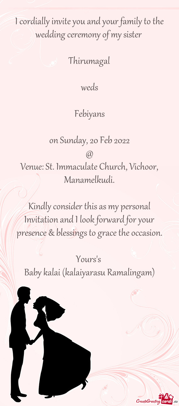 Venue: St. Immaculate Church, Vichoor