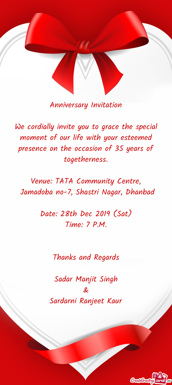 Venue: TATA Community Centre