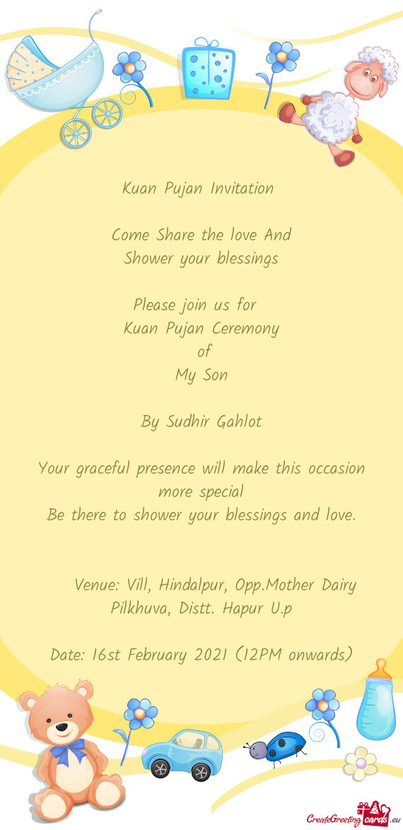 Venue: Vill, Hindalpur, Opp.Mother Dairy