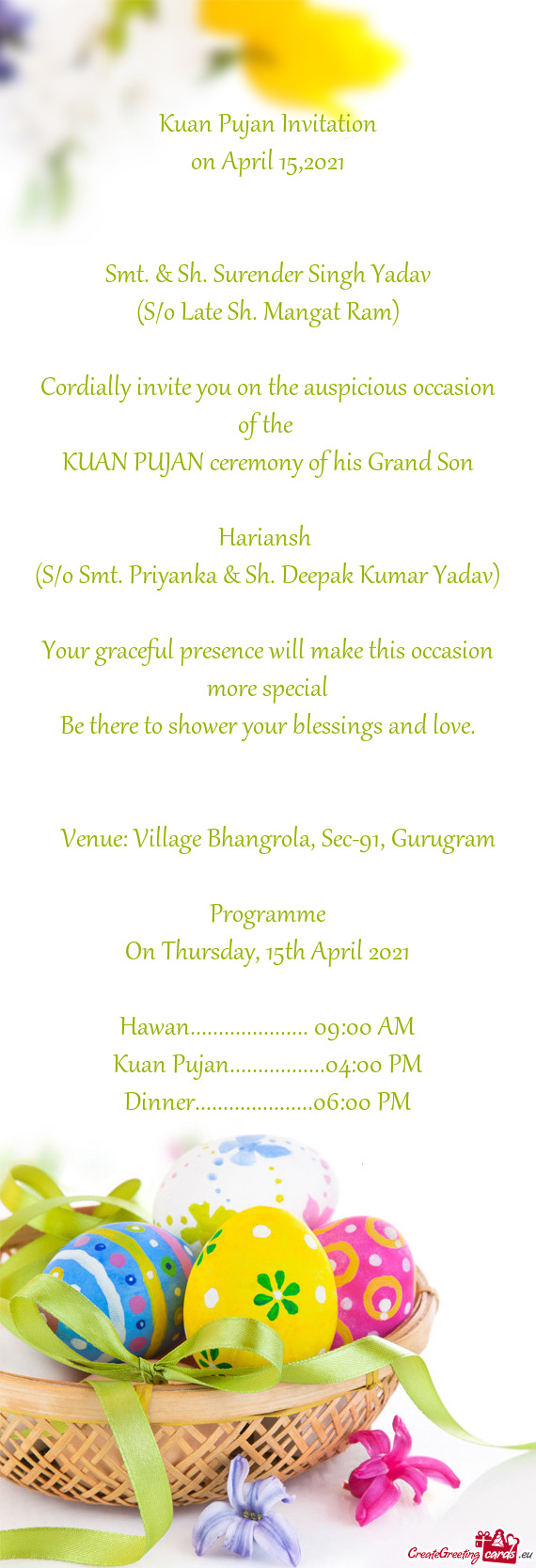 Venue: Village Bhangrola, Sec-91, Gurugram