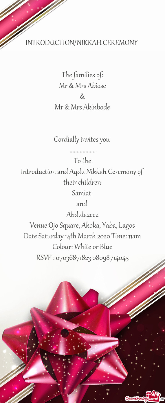 Venue:Ojo Square, Akoka, Yaba, Lagos