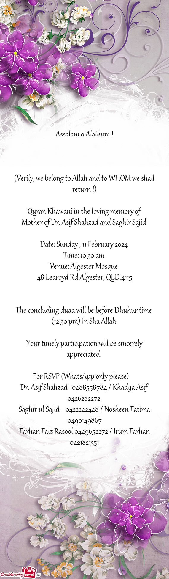 (Verily, we belong to Allah and to WHOM we shall return !)