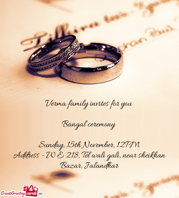 Verma family invites for you