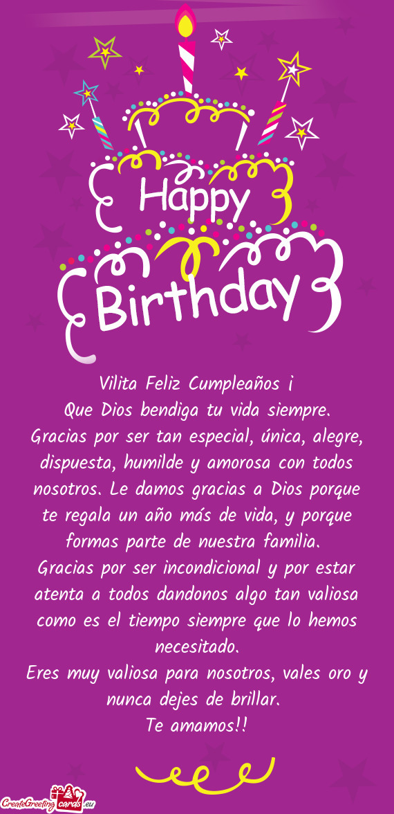 Vilita Feliz Cumpleaños ¡