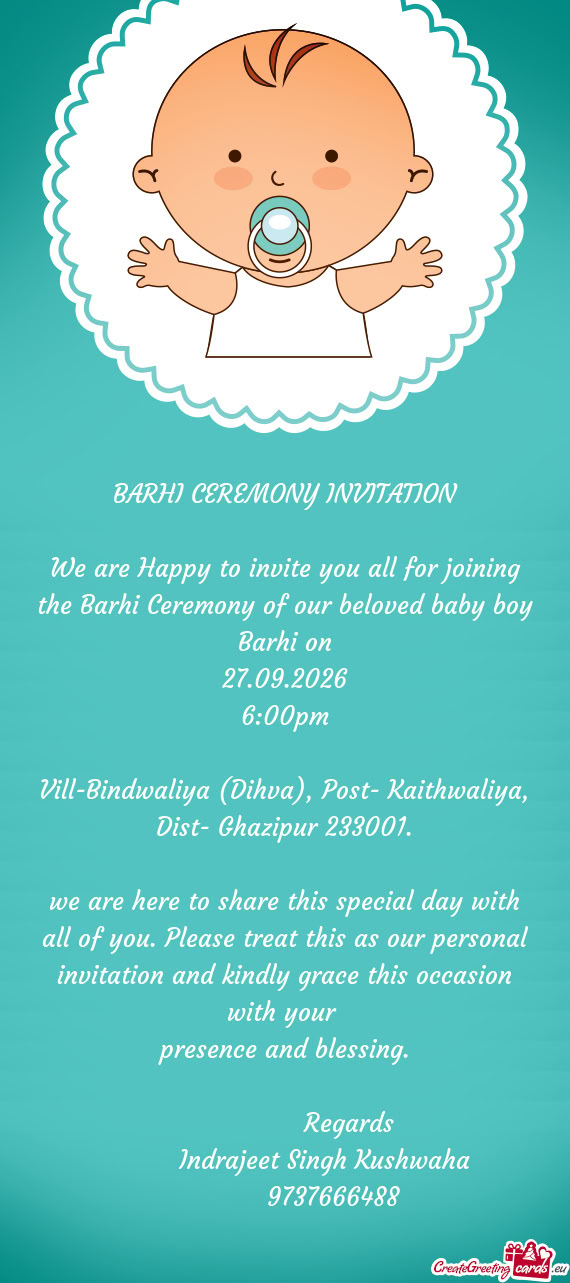 Vill-Bindwaliya (Dihva), Post- Kaithwaliya, Dist- Ghazipur 233001