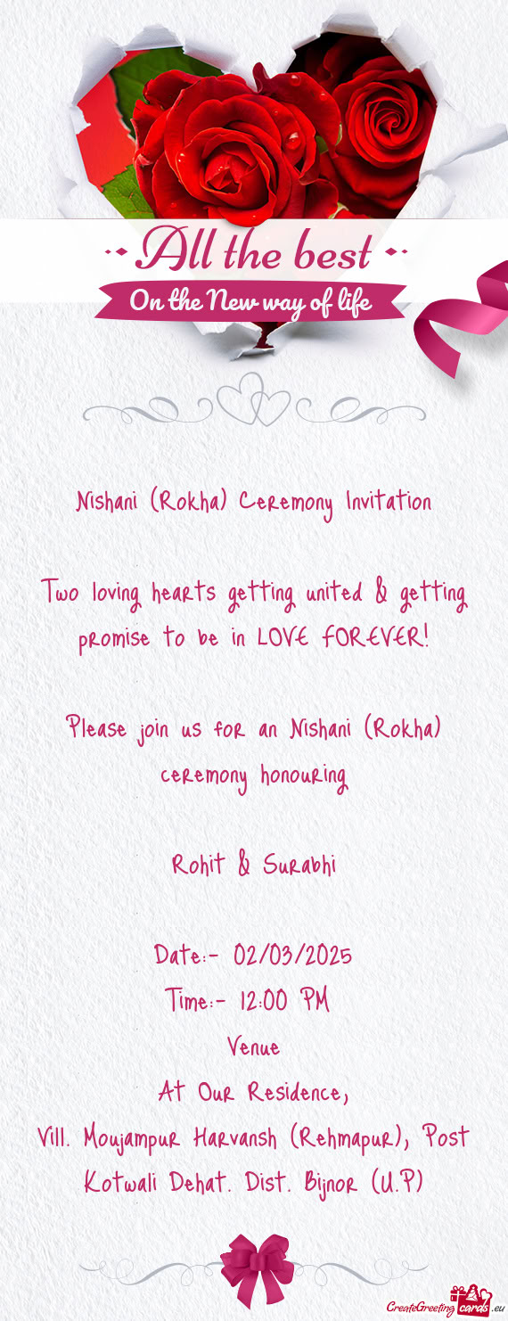 Vill. Moujampur Harvansh (Rehmapur), Post Kotwali Dehat. Dist. Bijnor (U.P)