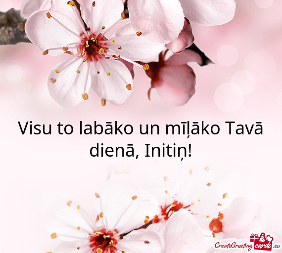 Visu to labāko un mīļāko Tavā dienā, Initiņ