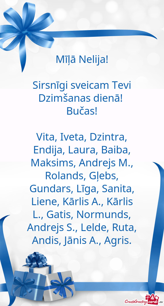 Vita, Iveta, Dzintra, Endija, Laura, Baiba, Maksims, Andrejs M., Rolands, Gļebs, Gundars, Līga, Sa