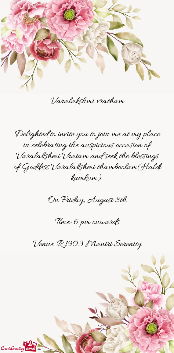 Vratam and seek the blessings of Goddess Varalakshmi thamboolam(Haldi kumkum)