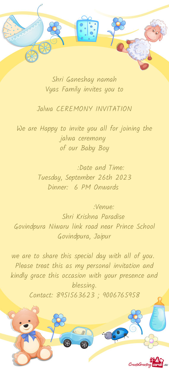 Vyas Family invites you to