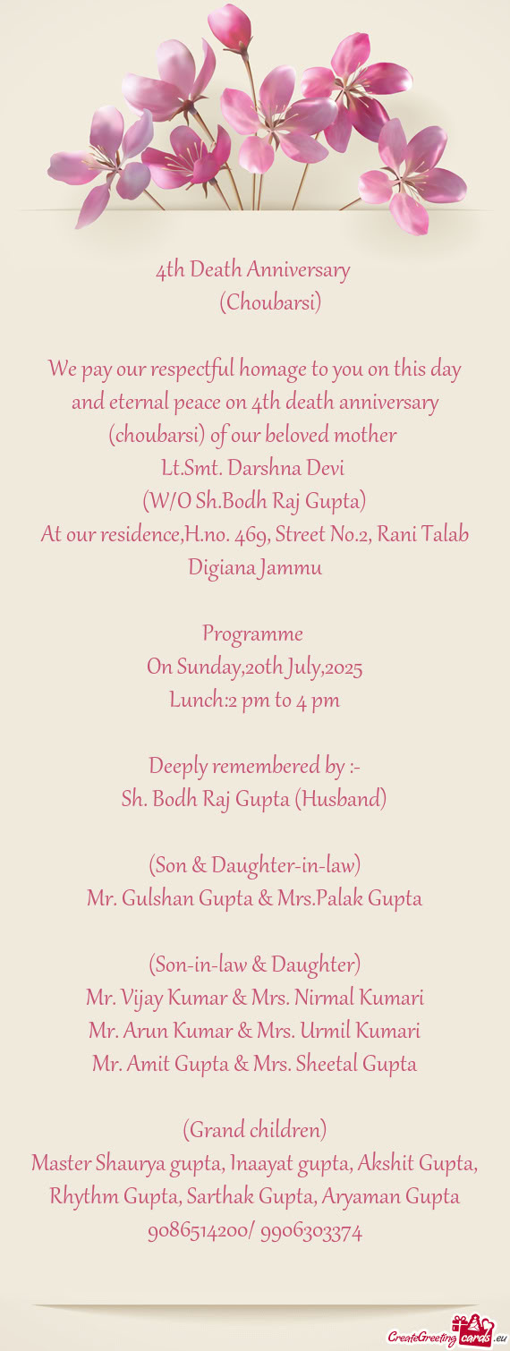 (W/O Sh.Bodh Raj Gupta)