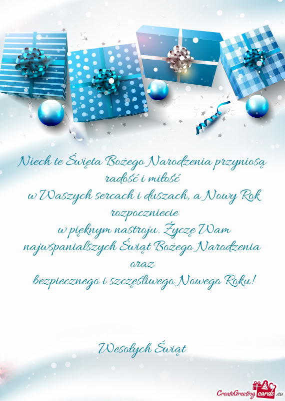 W pięknym nastroju. Życzę Wam najwspanialszych Świąt Bożego Narodzenia oraz