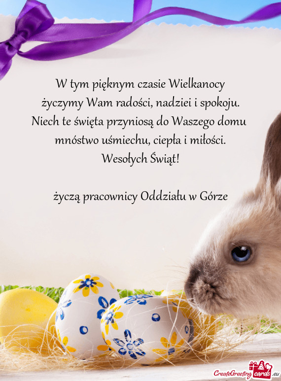 W tym pięknym czasie Wielkanocy