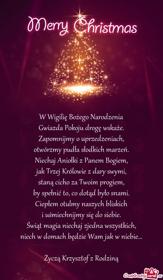 W Wigilię Bożego Narodzenia