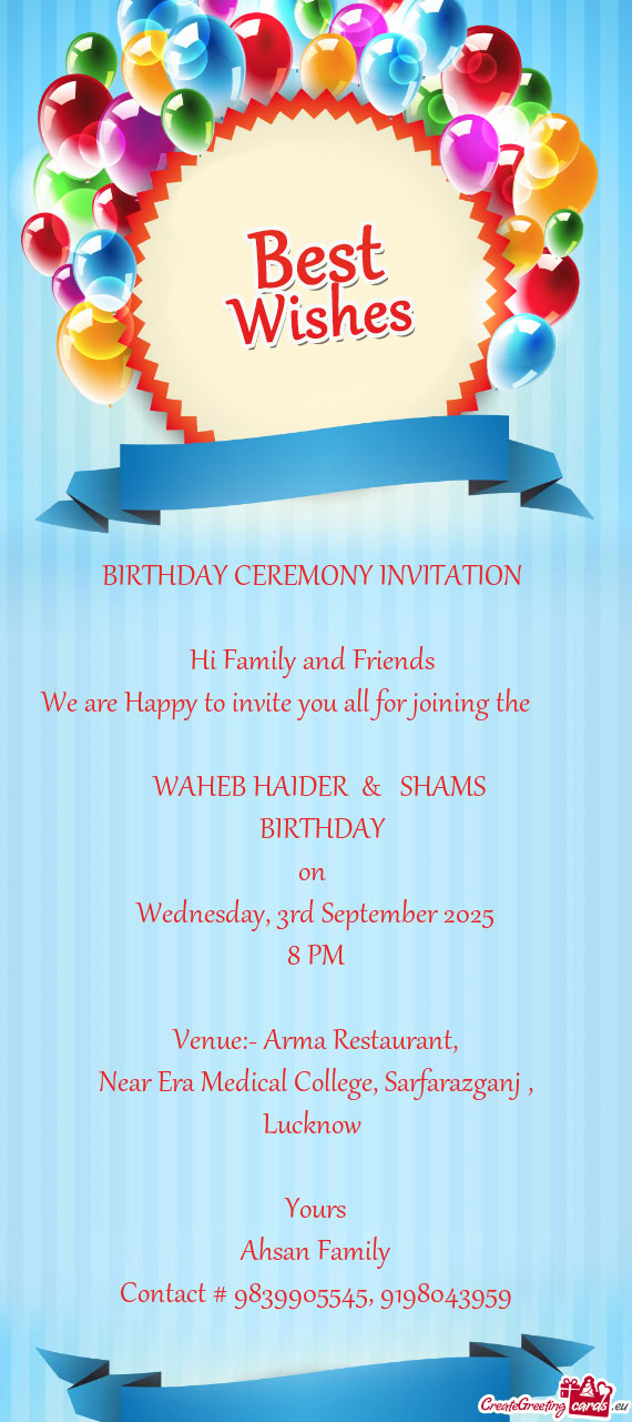 WAHEB HAIDER & SHAMS     BIRTHDAY