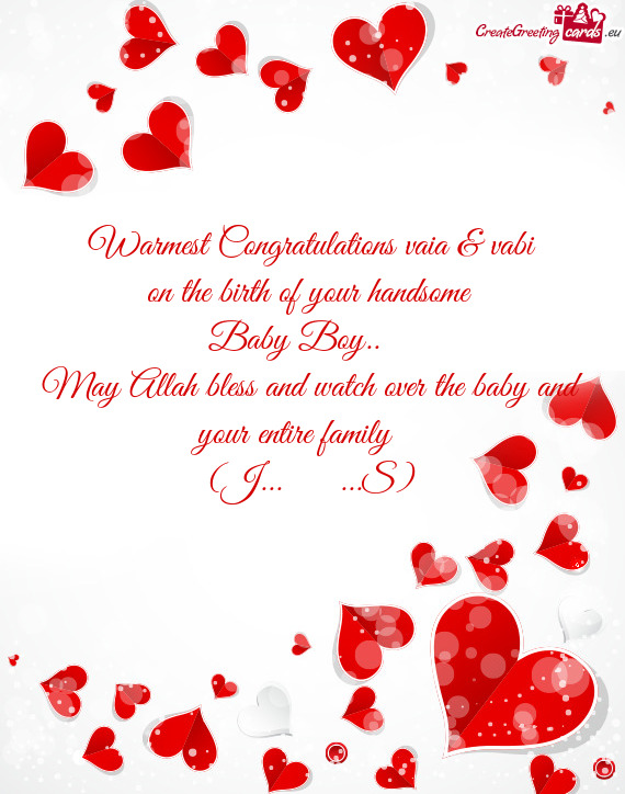 Warmest Congratulations vaia & vabi