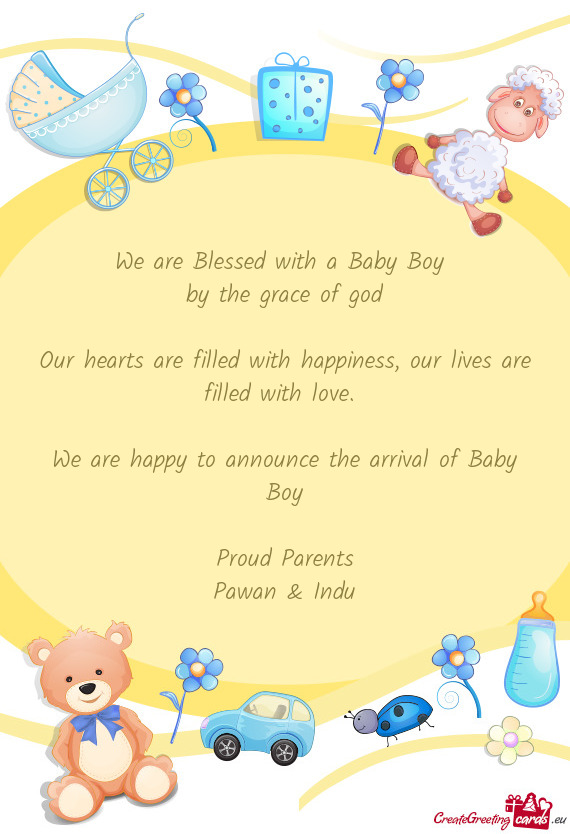 We are Blessed with a Baby Boy   by the grace of god