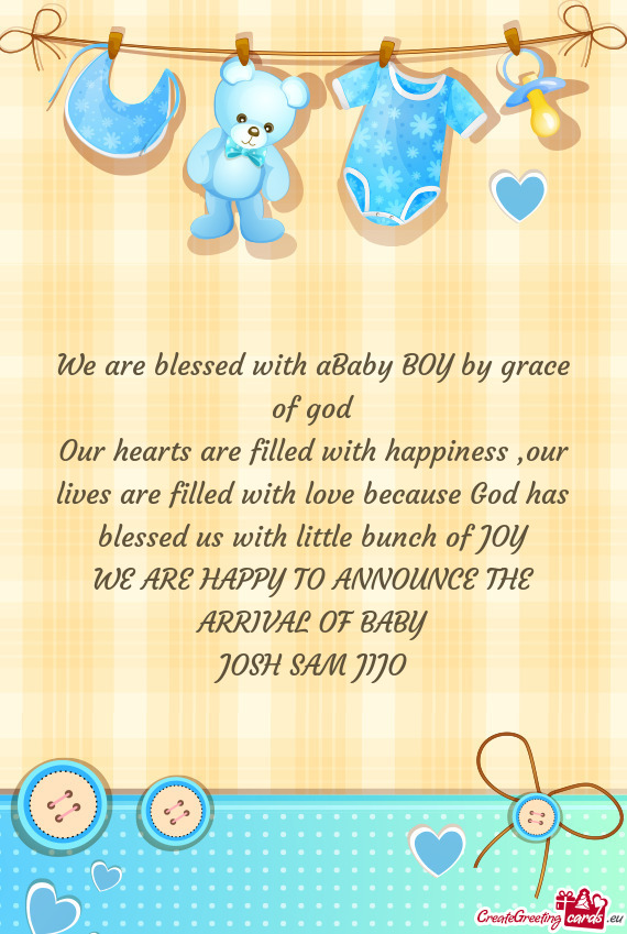 We are blessed with aBaby BOY by grace of god