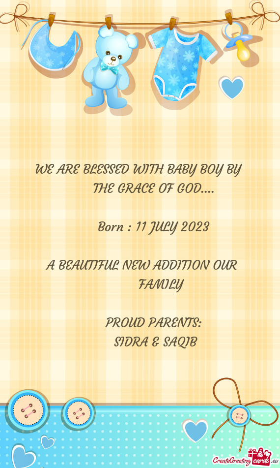 WE ARE BLESSED WITH BABY BOY BY