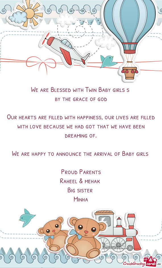 We are Blessed with Twin Baby girls s