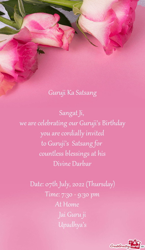 We are celebrating our Guruji