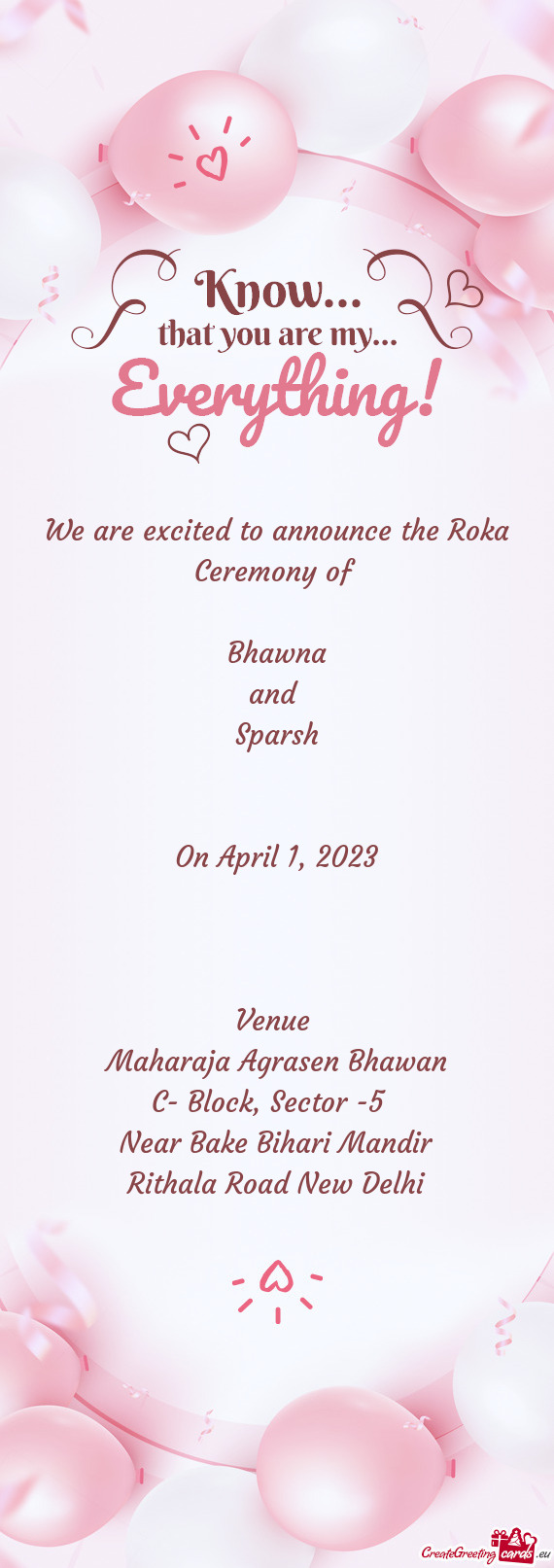 We are excited to announce the Roka Ceremony of