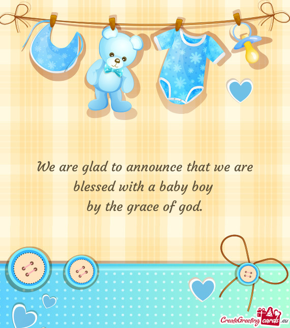 We are glad to announce that we are blessed with a baby