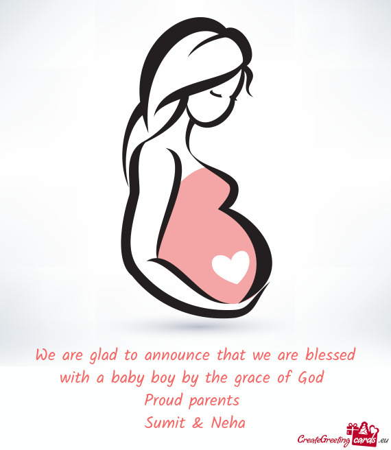 We are glad to announce that we are blessed with a baby