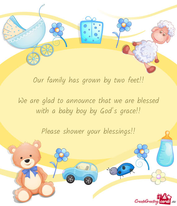 We are glad to announce that we are blessed with a baby boy by God's grace