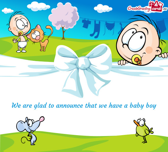 We are glad to announce that we have a baby boy