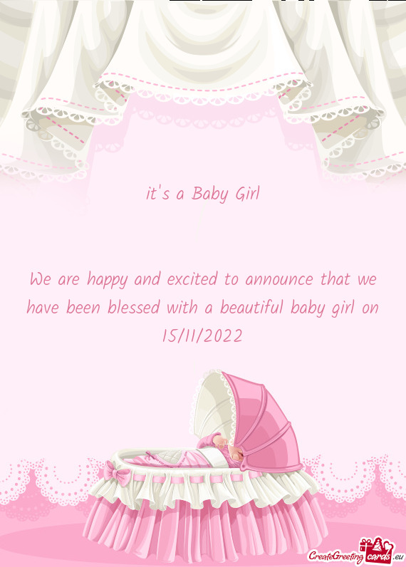 We are happy and excited to announce that we have been blessed with a beautiful baby girl on 15/11/2