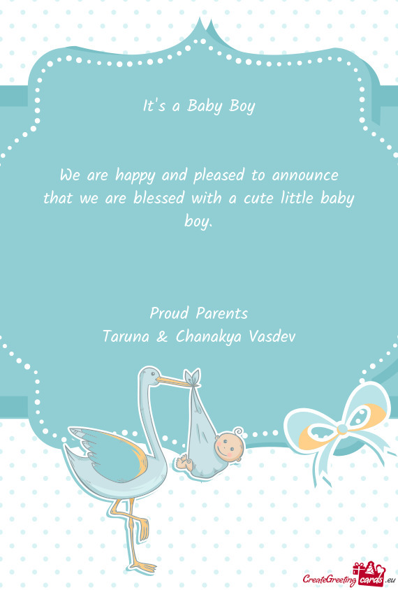 We are happy and pleased to announce that we are blessed with a cute little baby boy