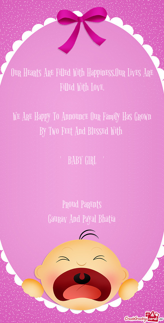 We Are Happy To Announce Our Family Has Grown By Two Feet And Blessed With  " BABY GIRL "