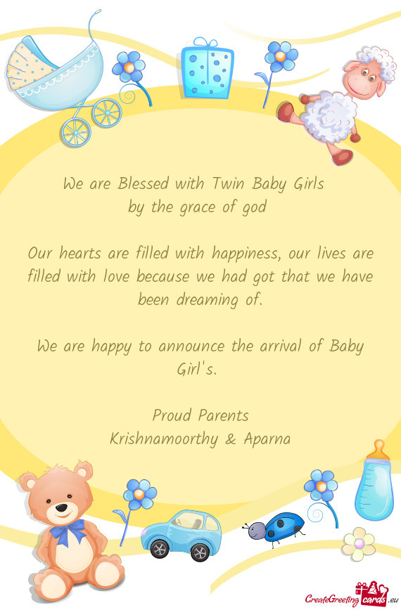 We are happy to announce the arrival of Baby Girl