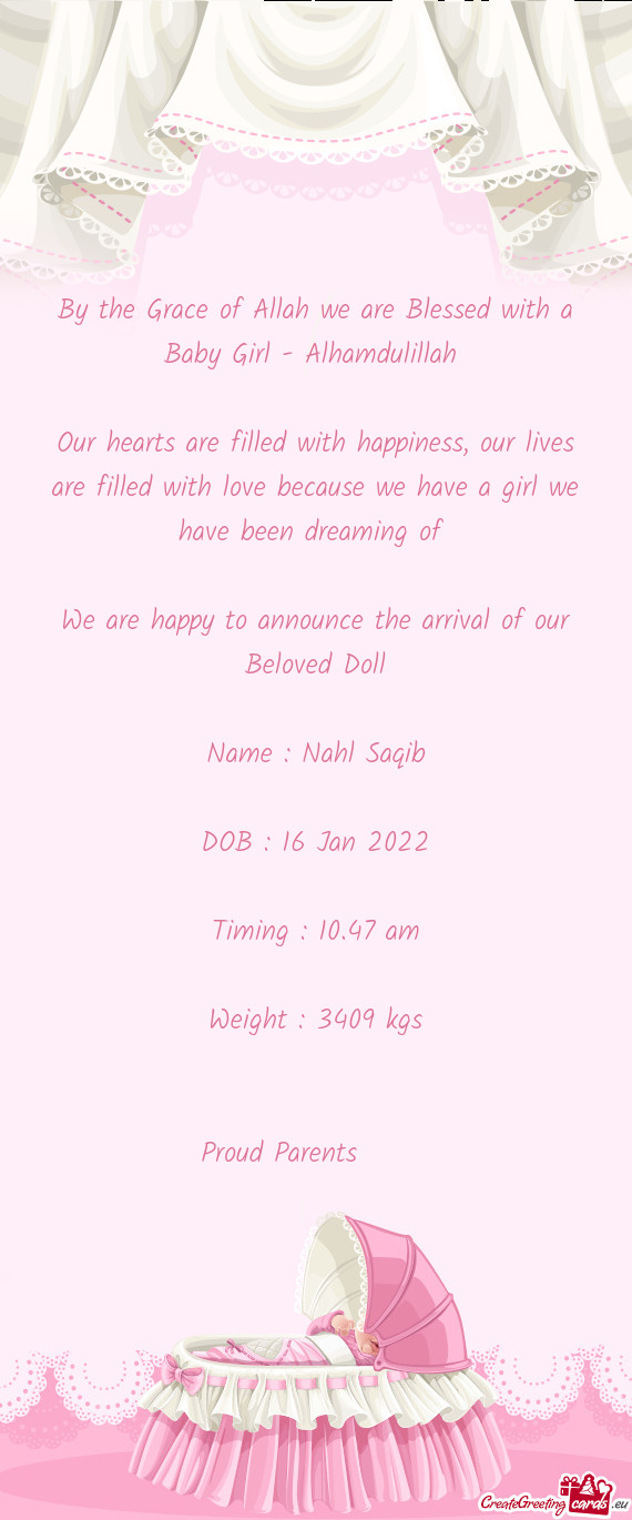 We are happy to announce the arrival of our Beloved Doll