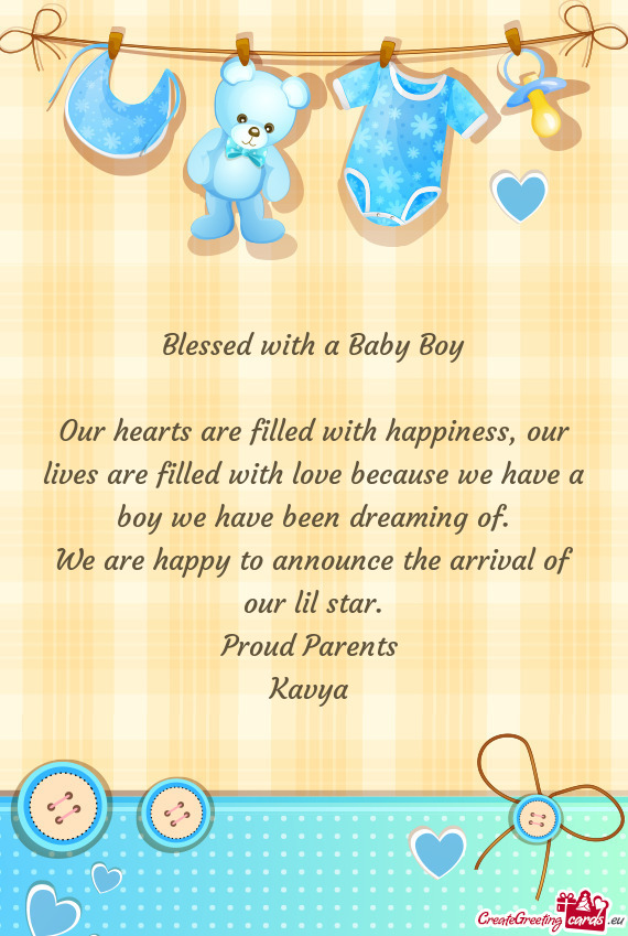 We are happy to announce the arrival of our lil star