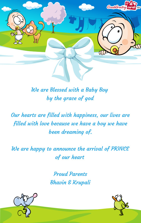 We are happy to announce the arrival of PRINCE of our heart