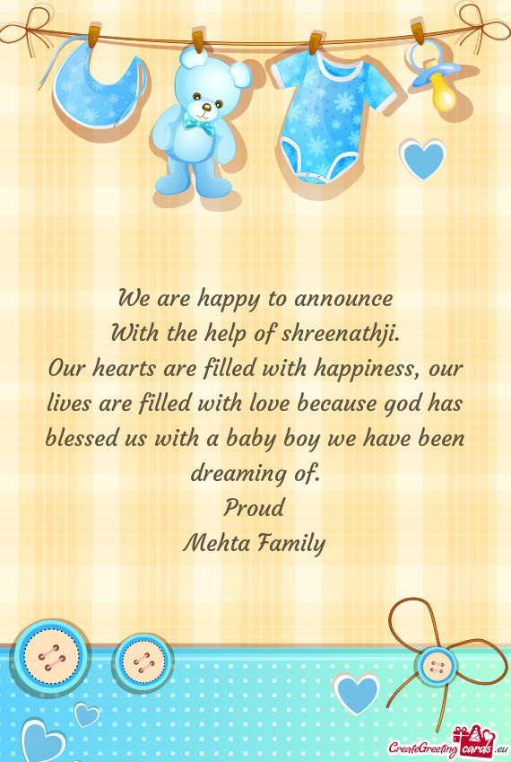 We are happy to announce