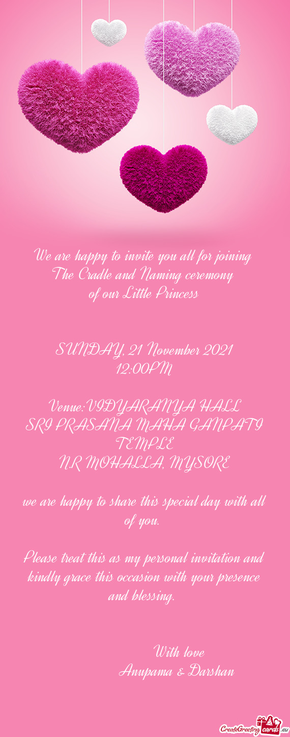 We are happy to invite you all for joining   The Cradle