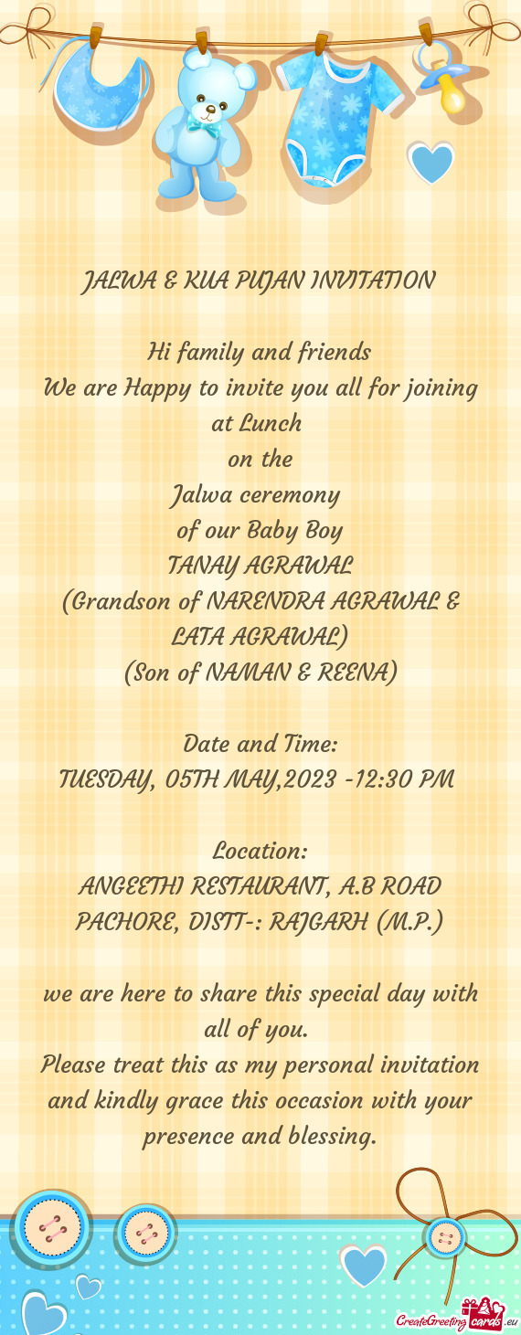 We are Happy to invite you all for joining at Lunch