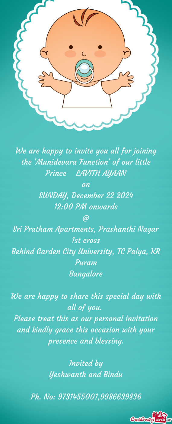 We are happy to invite you all for joining the 