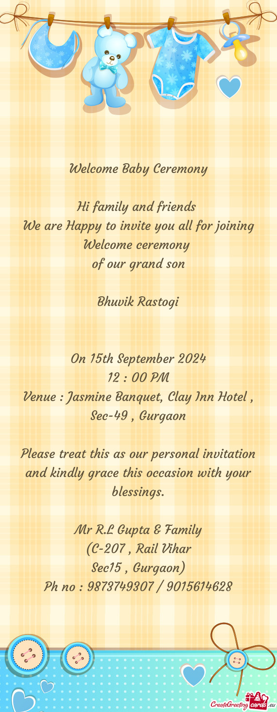 We are Happy to invite you all for joining Welcome ceremony