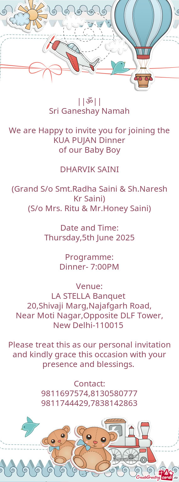 We are Happy to invite you for joining the KUA PUJAN Dinner