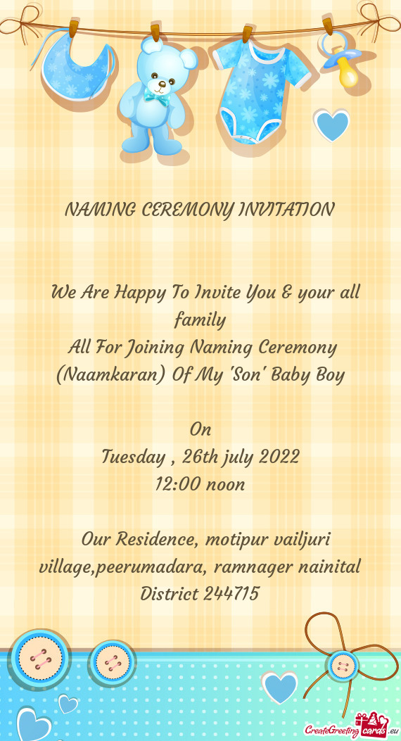 We Are Happy To Invite You & your all family